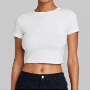 White crop tee shirt